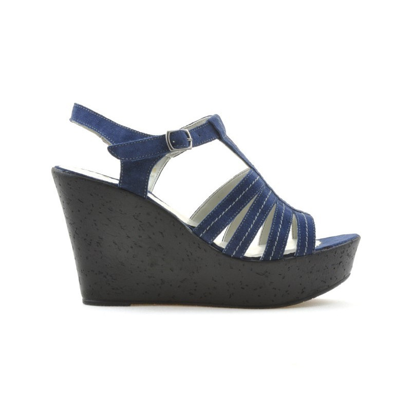 Dámske sandále 598 indigo velúr