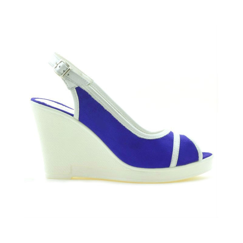 Dámske sandále 5000 indigo velúr+biela