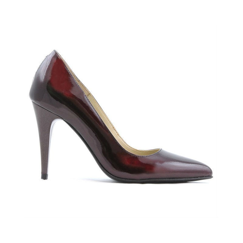 Dámske elegantné topánky 1246 lak bordový 01