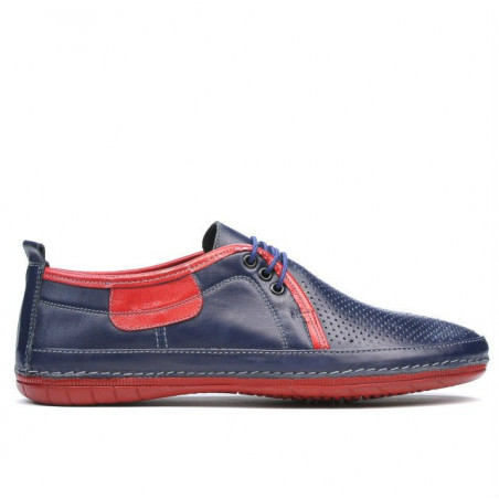 Mokasíny muži 865 indigo+červená