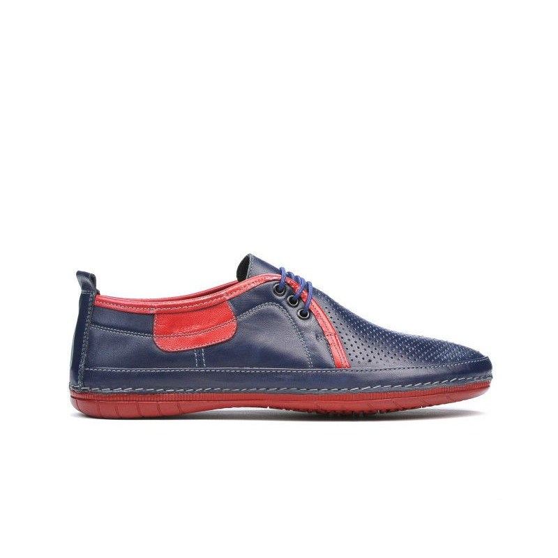Mokasíny muži 865 indigo+červená