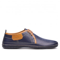 Pánske mokasíny 865 indigo+hnedé