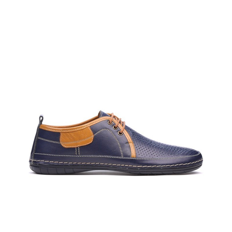 Pánske mokasíny 865 indigo+hnedé
