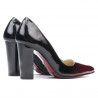 Elegantné dámske topánky 1261 lak bordová+čierna