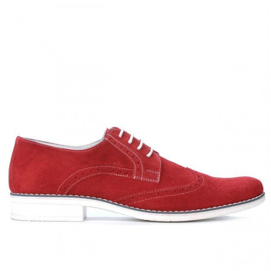 Červené semišové pánske casual topánky 783