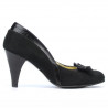 Elegantné dámske topánky 1065 čierny antilop + čierny lak