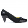 Elegantné dámske topánky 1064 lakovaná čierna + čierna antilopa