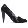 Elegantné dámske topánky 1208 čierna antilopa + čierny lak