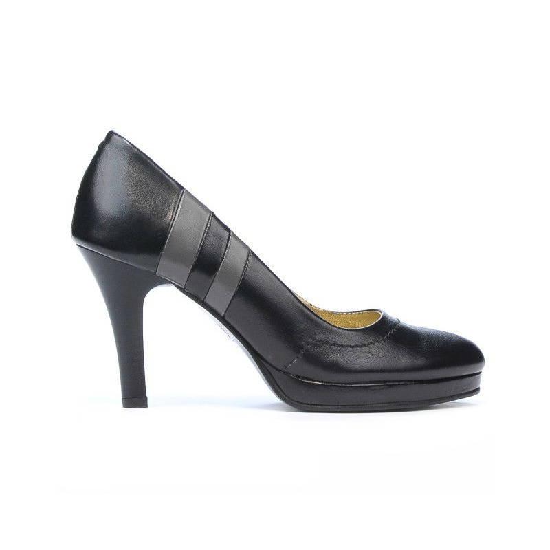 Elegantné dámske topánky 1086 čierna+sivá