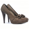 Elegantné dámske topánky 1095-1 cappuccino antilopa