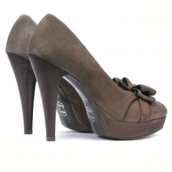 Elegantné dámske topánky 1095-1 cappuccino antilopa