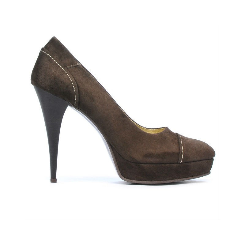 Elegantné dámske topánky 1082 hnedý antilop