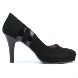Dámske elegantné topánky 1086 čierna antilopa + čierny lak