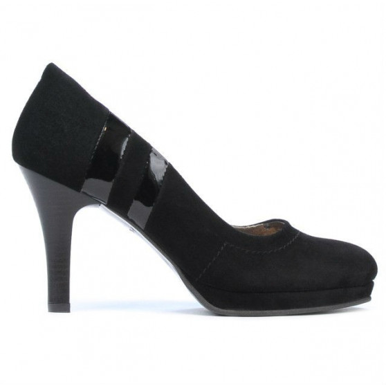 Dámske elegantné topánky 1086 čierna antilopa + čierny lak
