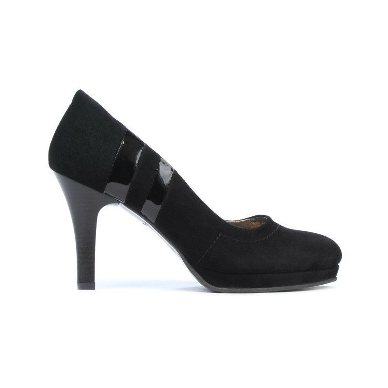 Dámske elegantné topánky 1086 čierna antilopa + čierny lak