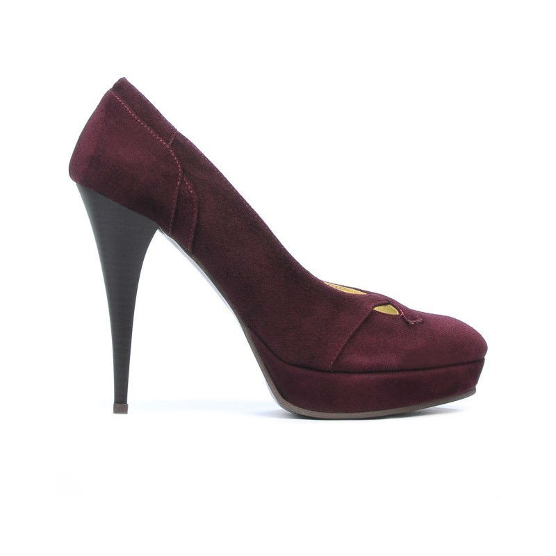 Elegantné dámske topánky 1092 bordová antilopa