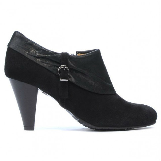 Elegantné dámske topánky 1089 čierna kombinovaná antilopa