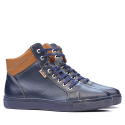 Pánske topánky 4103 indigo+hnedá