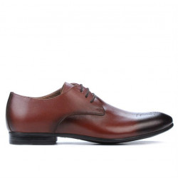 Elegantné pánske topánky 828-1 v hnedej farbe