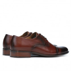 Elegantné pánske topánky 838 v tmavo hnedej