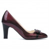 Elegantné dámske topánky 1263 lak bordové+čierne