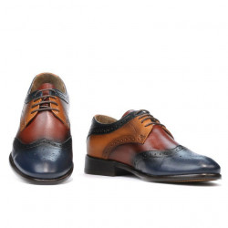 Pánske casual / elegantné topánky 874 indigo+hnedá