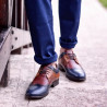 Pánske casual / elegantné topánky 874 indigo+hnedá