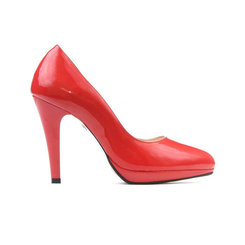 Elegantné dámske topánky 1233 lakovaná červená