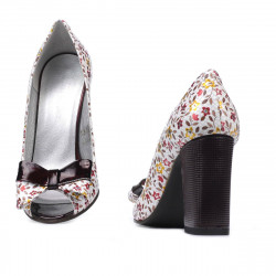 Dámske sandále 1271 bordové kvetinové viacfarebné