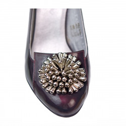 Elegantné dámske topánky 1272 lak bordo