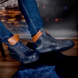 Pánske topánky 4103 indigo+hnedá