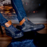Pánske topánky 4103 indigo+hnedá