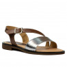 Dámske sandále 5070 hnedé + strieborné