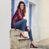 Dámske elegantné topánky 1261 pitón bordó