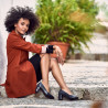 Elegantné dámske topánky 1268 lak indigo