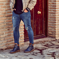 Pánske topánky 4119 indigo kombinované lifestyle