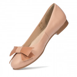 Dámske baleríny 6033 kombinované v nude farbe