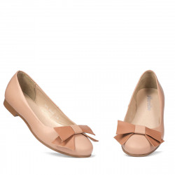 Dámske baleríny 6033 kombinované v nude farbe