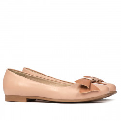 Dámske baleríny 6033 kombinované v nude farbe