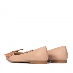 Dámske baleríny 6033 kombinované v nude farbe