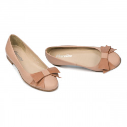 Dámske baleríny 6033 kombinované v nude farbe