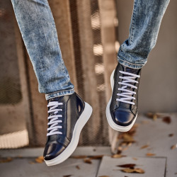 Pánske topánky 4125 indigo kombinované lifestyle