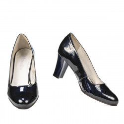 Elegantné dámske topánky 1209 lak indigo perleť