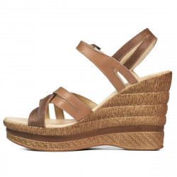 Dámske sandále 5086 kombinované camel