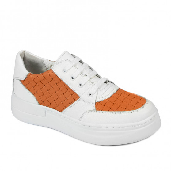 Dámske športové topánky 6059 biela+oranžová