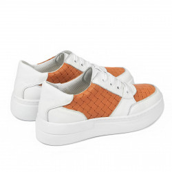 Dámske športové topánky 6059 biela+oranžová