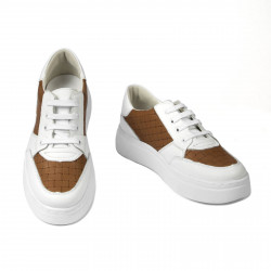 Dámske športové topánky 6059 biele+camel