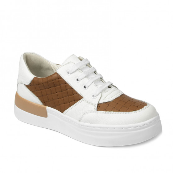 Dámske športové topánky 6059 biele+camel