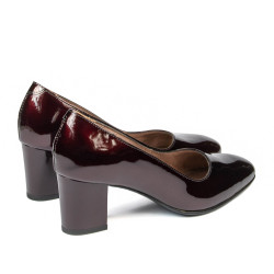 Elegantné dámske topánky 1268 lak bordová 01