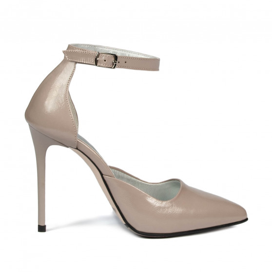 Elegantné dámske topánky 1296 lak cappuccino